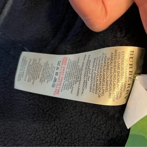 Burberry shearling jacket navy toggle size 14 - Picture 15 of 16